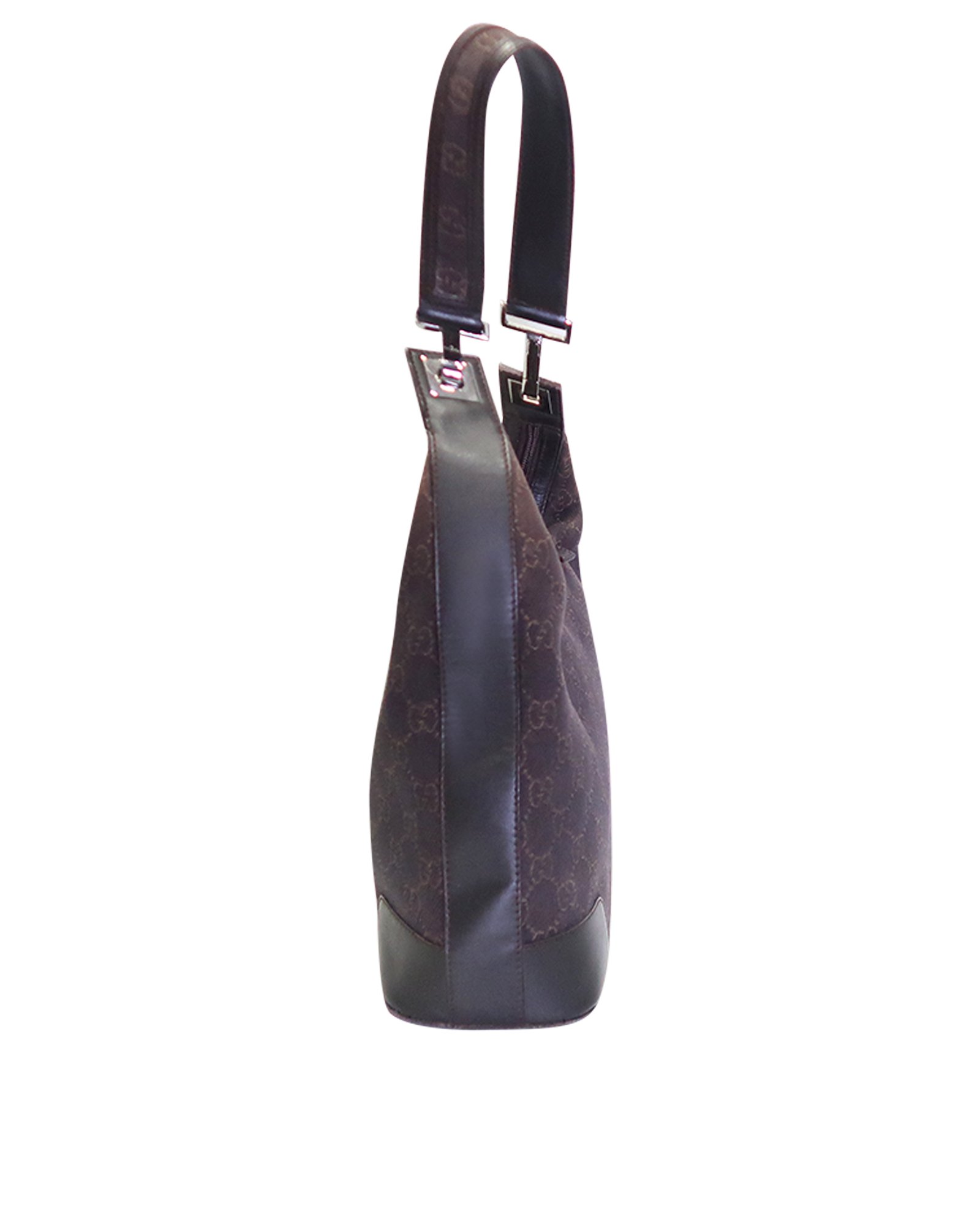 GG Web Hobo, &pound;195, Handbags, Brown, Canvas, Bottom view